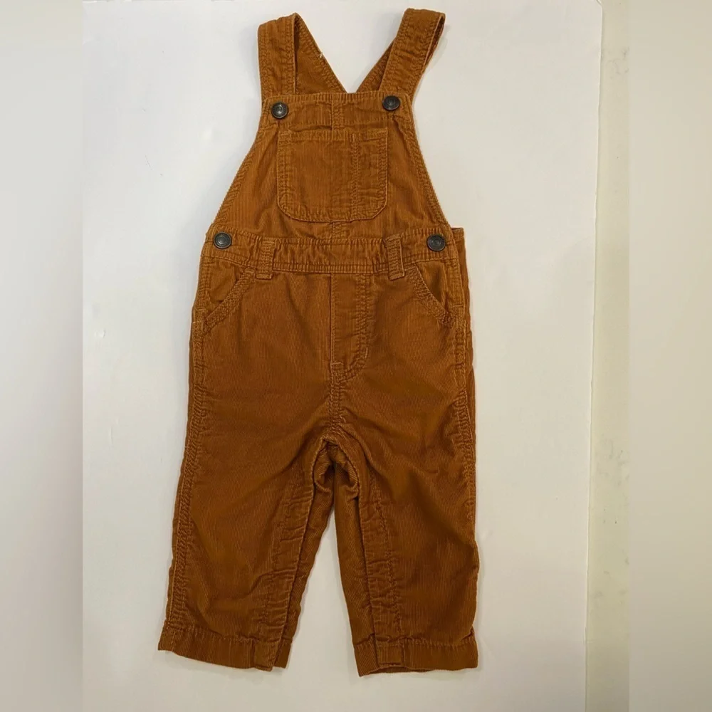 LIKE NEW✨OLD NAVY 6-12M👖2- PEICE overall and shirt/flannel✨🤎